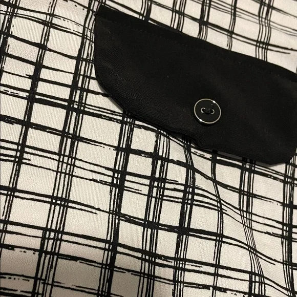 Black and White Checkered Women's Blouse - Picture 5 of 5
